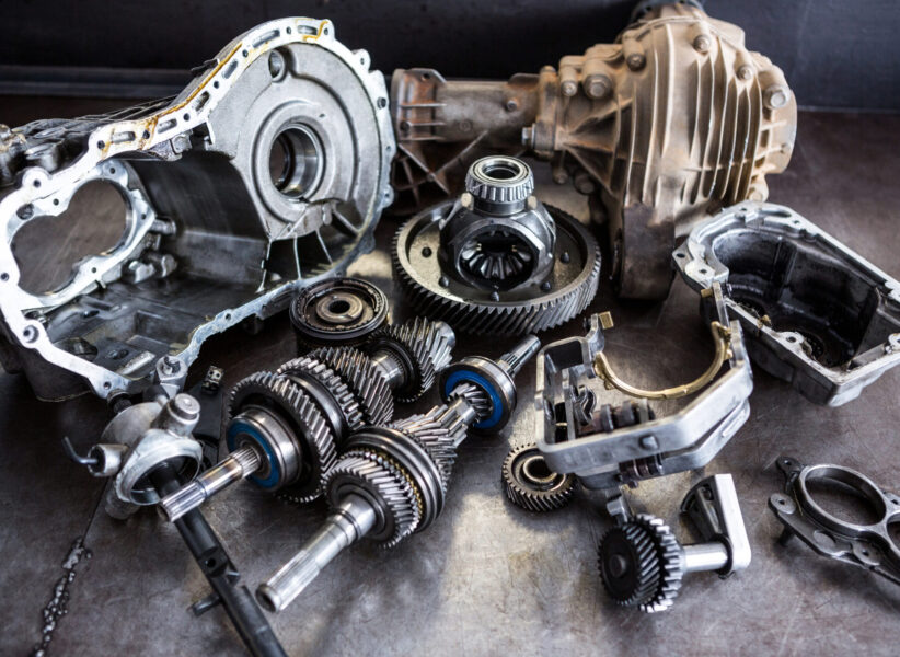 Various work tools on worktop Car Parts